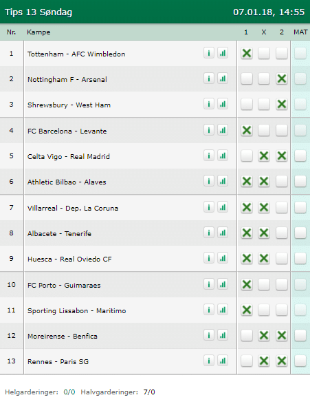 Tips 13 Søndag den 07-01-2018