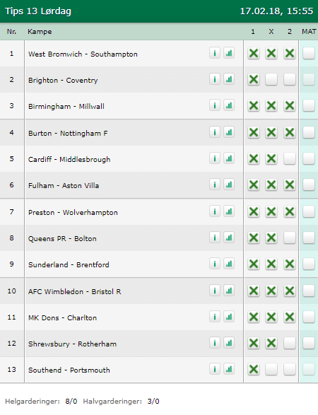 Tips 13 Lørdag den 17-02-2018